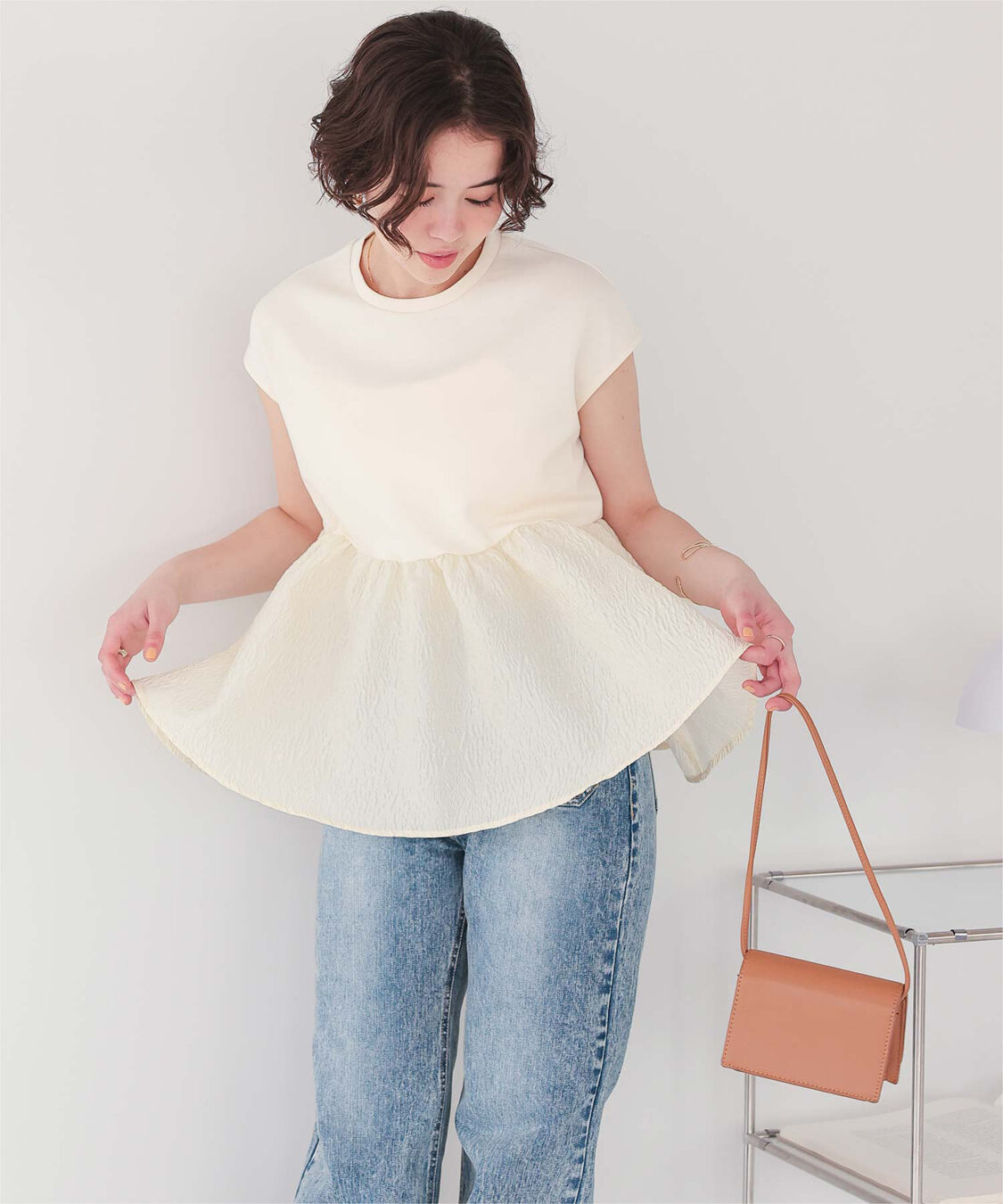 titivate「シアージャガードドッキングトップス」|Tシャツ・カットソー|