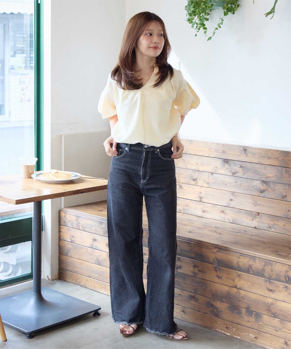 titivate「【ほたるさんコラボアイテム】ボリュームスリーブスキッパーブラウス」|シャツ・ブラウス|