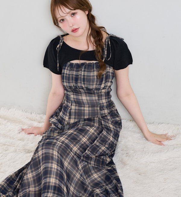  「【WEB限定リバイバル】ニットセットキャミワンピース」|ワンピース|