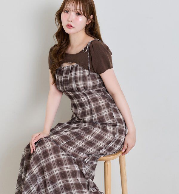  「【WEB限定リバイバル】ニットセットキャミワンピース」|ワンピース|