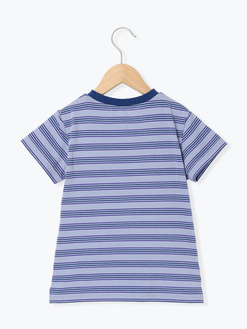 Samansa Mos2 Lagom「【吸水速乾】マルチボーダーカモメ刺繍Tシャツ」|Tシャツ・カットソー|