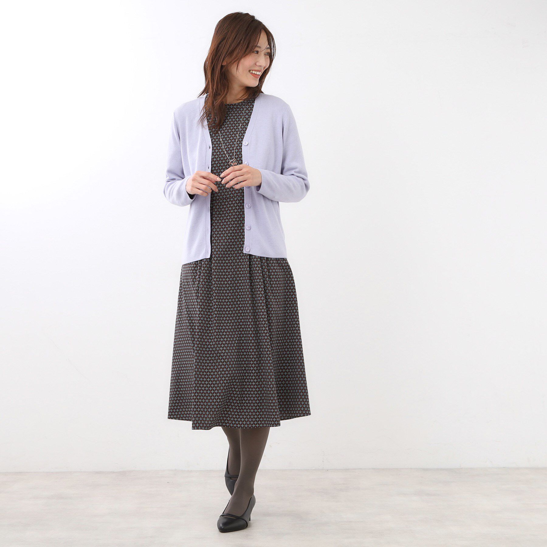 Reflect「【選べる5色／アンサンブル可】Vネックカーディガン」|カーディガン|