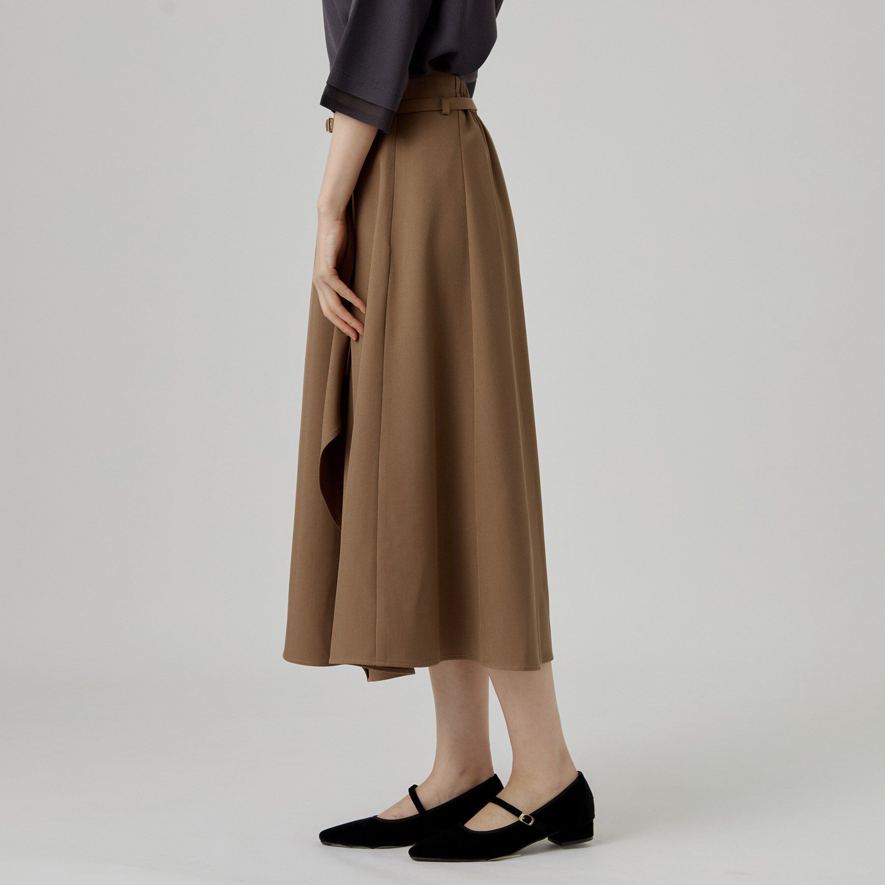 grove「ラッフルフレアベルト付スカート」|スカート|