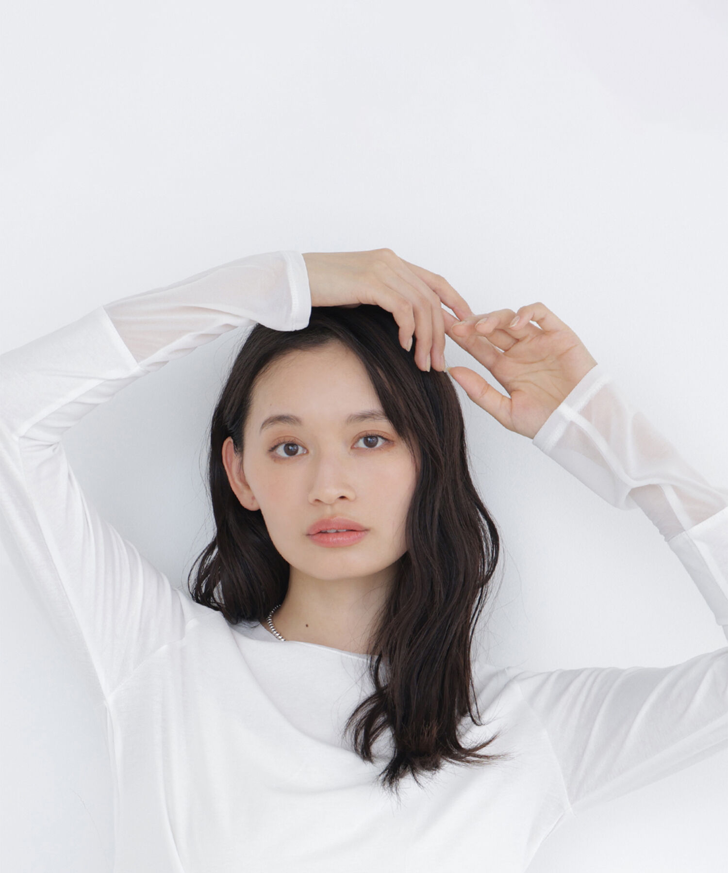  「シアーカフスカットソー」|Tシャツ・カットソー|オフホワイト1