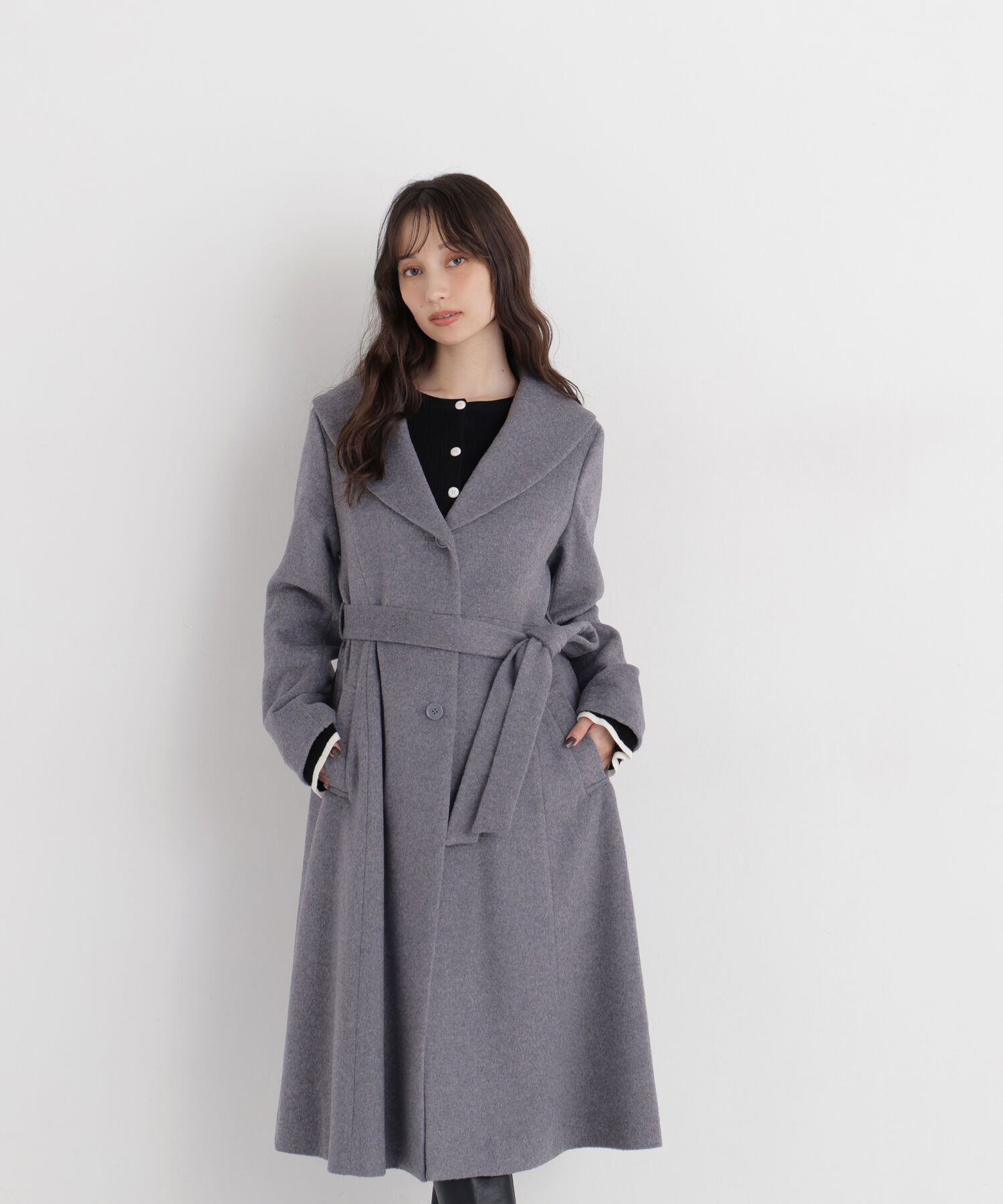  「ショールカラーベルテッドコート」|その他|