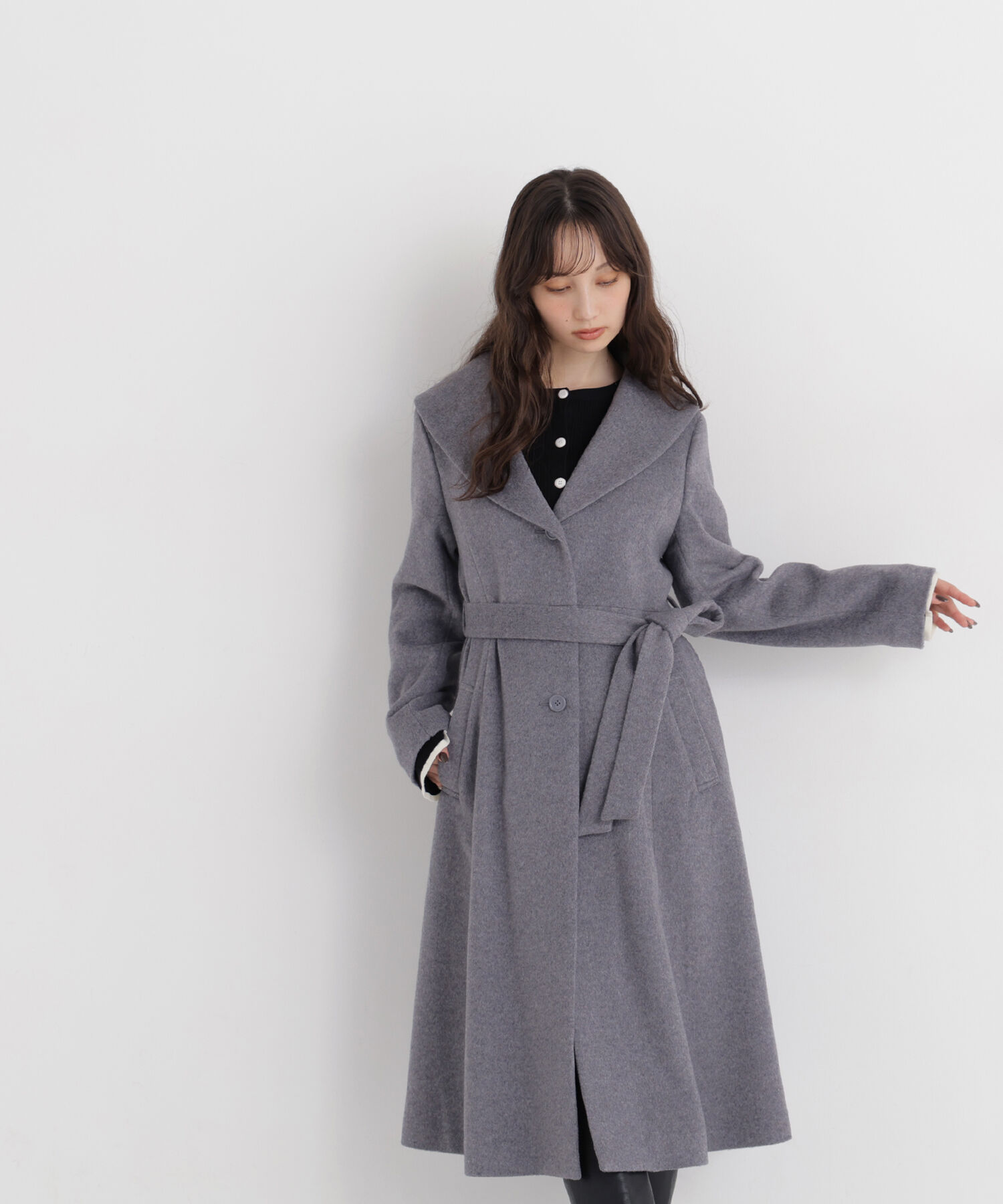  「ショールカラーベルテッドコート」|その他|