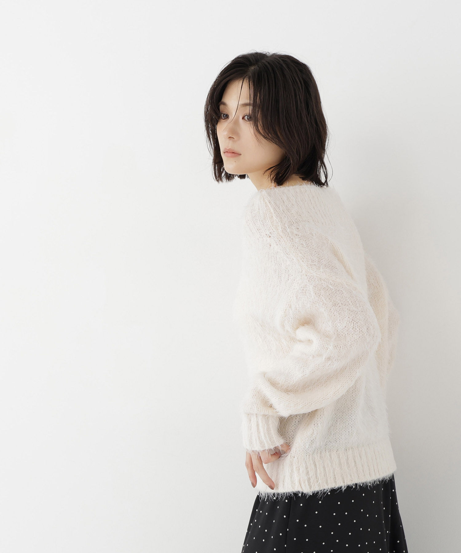  「オフショルヘアリーニット」|ニット・セーター|