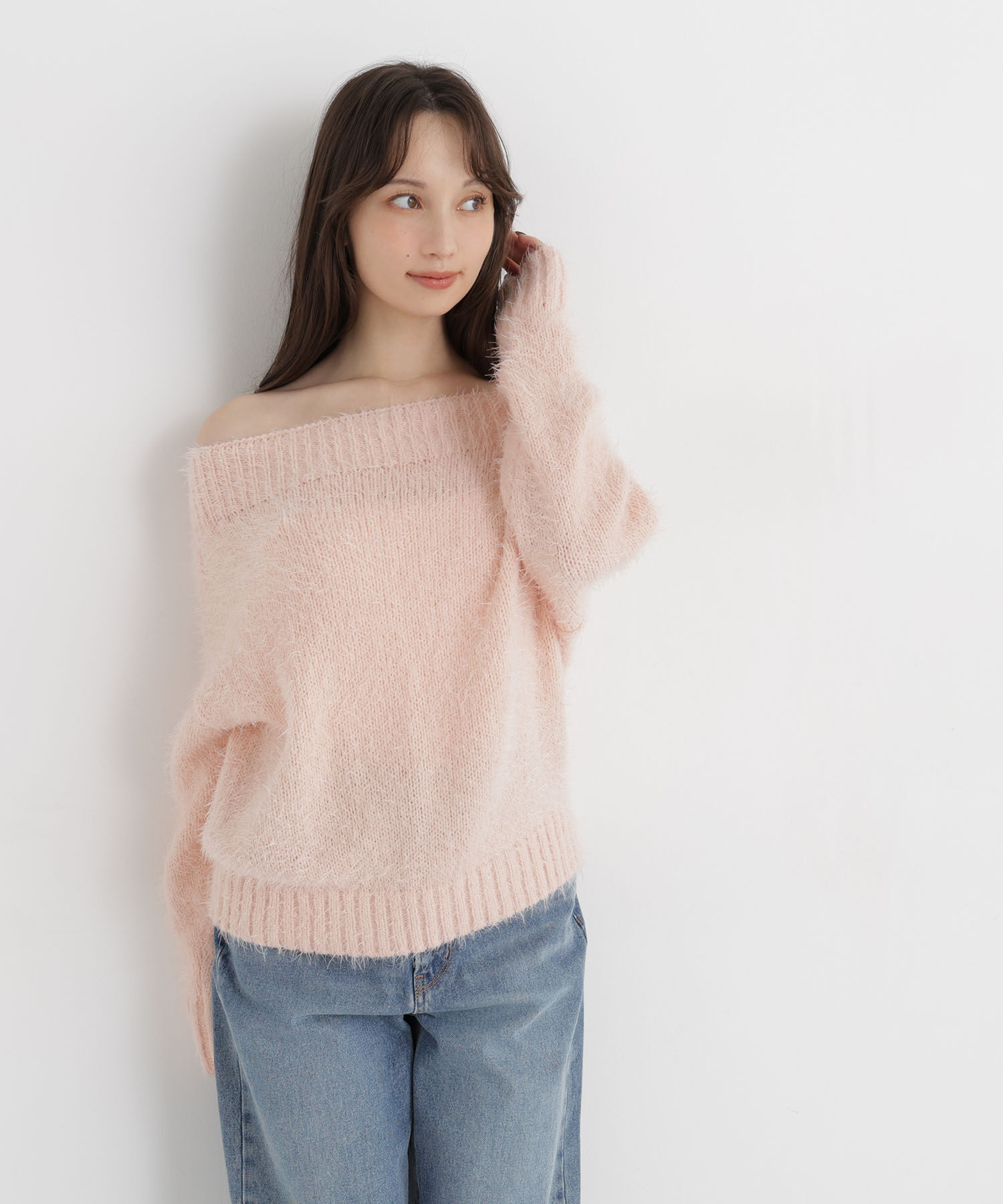  「オフショルヘアリーニット」|ニット・セーター|