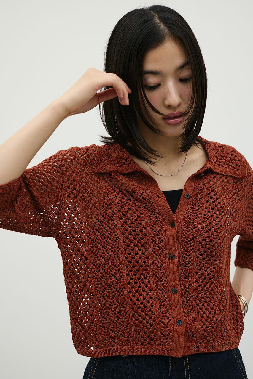 STYLEMIXER「ミックスクロシェニットトップ」|シャツ・ブラウス|