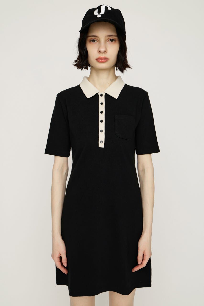 SLY「BI COLOR COLLAR ショートワンピース」|ワンピース|