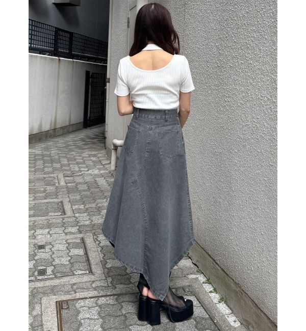 MURUA「ウォッシュアシメラッフルZIPスカート」|スカート|