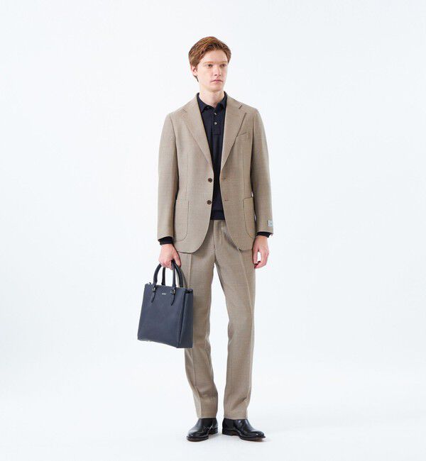 MACKINTOSH PHILOSOPHY「【WEB&一部店舗限定】テーラードジャージーワンタックテーパードパンツ REDA へリンボンストレッチ」|スラックス|