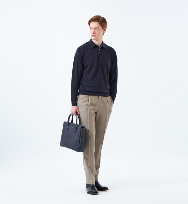 MACKINTOSH PHILOSOPHY「【WEB&一部店舗限定】テーラードジャージーワンタックテーパードパンツ REDA へリンボンストレッチ」|スラックス|