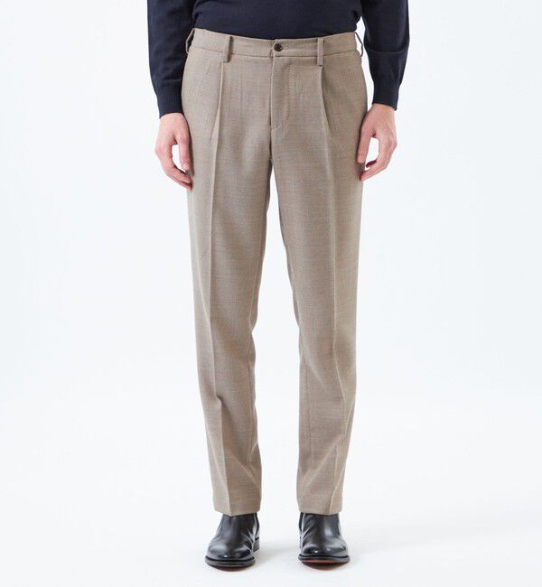 MACKINTOSH PHILOSOPHY「【WEB&一部店舗限定】テーラードジャージーワンタックテーパードパンツ REDA へリンボンストレッチ」|スラックス|
