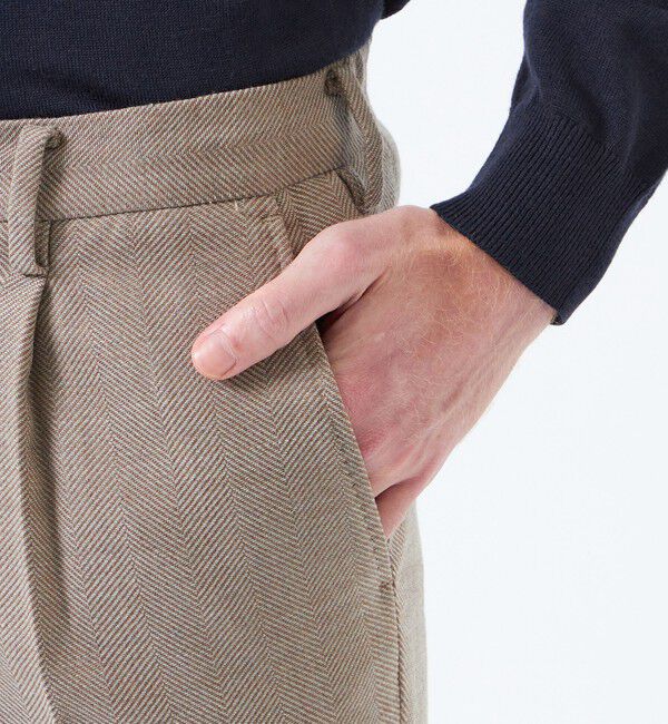 MACKINTOSH PHILOSOPHY「【WEB&一部店舗限定】テーラードジャージーワンタックテーパードパンツ REDA へリンボンストレッチ」|スラックス|