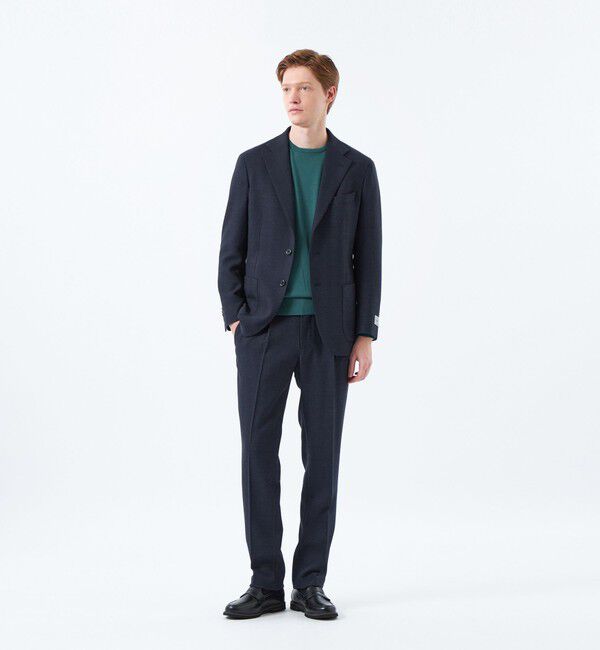 MACKINTOSH PHILOSOPHY「【WEB&一部店舗限定】テーラードジャージーワンタックテーパードパンツ REDA へリンボンストレッチ」|スラックス|