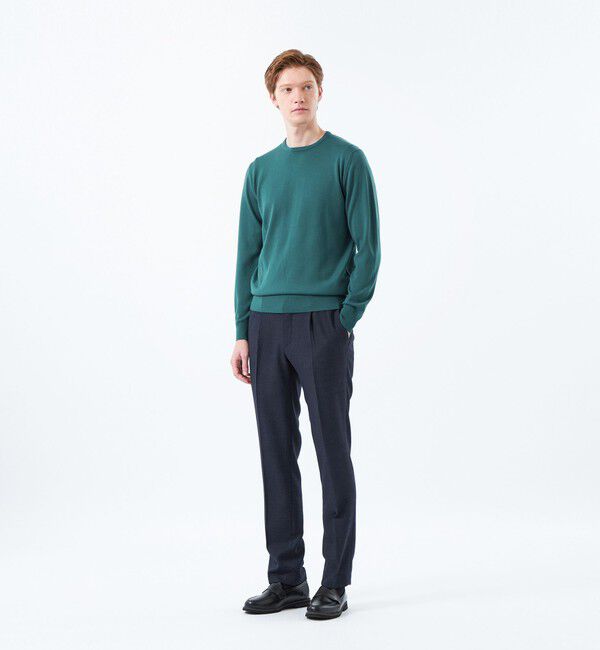 MACKINTOSH PHILOSOPHY「【WEB&一部店舗限定】テーラードジャージーワンタックテーパードパンツ REDA へリンボンストレッチ」|スラックス|
