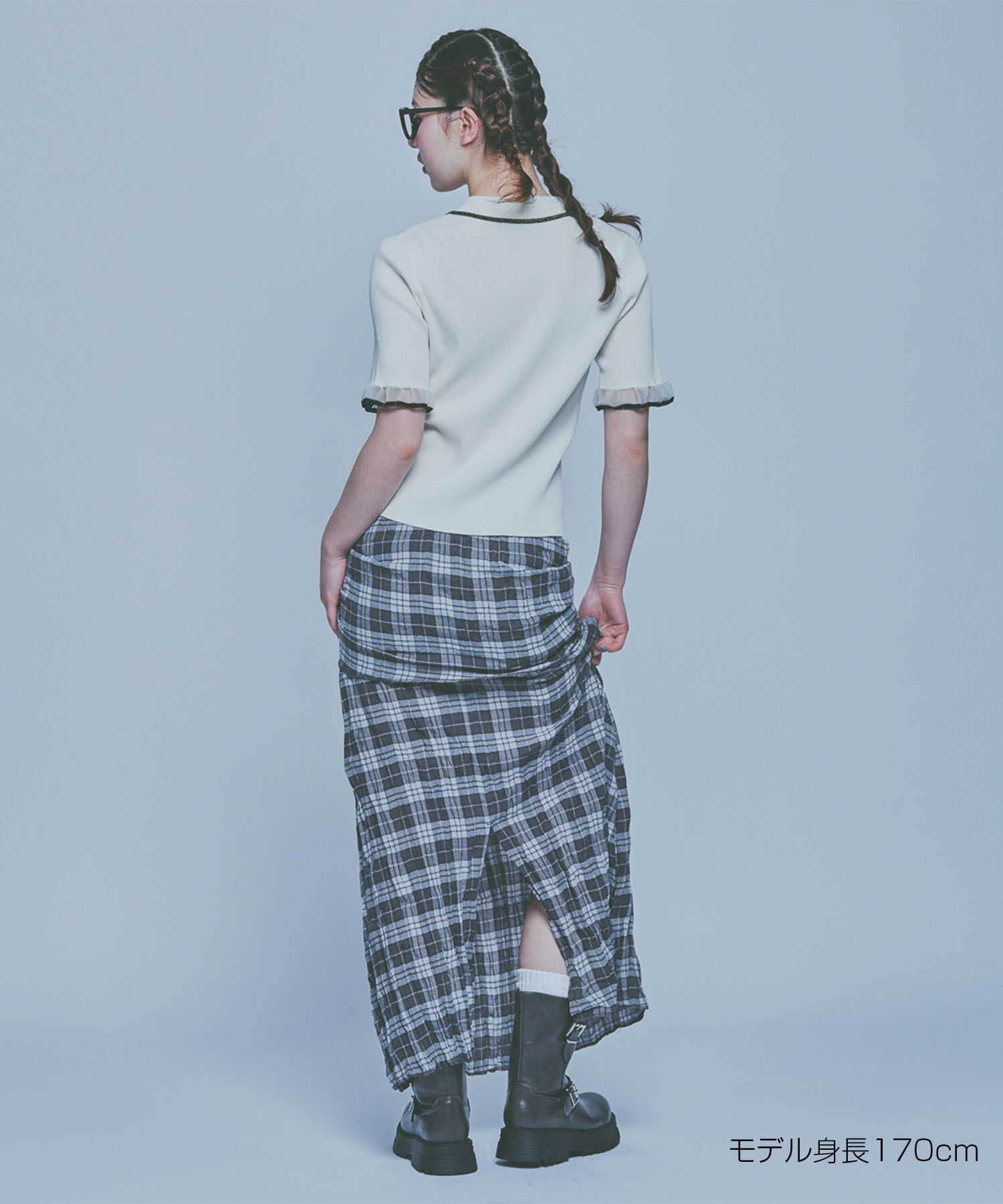 MARY QUANT「フリルニットポロ プルオーバー」|ポロシャツ|