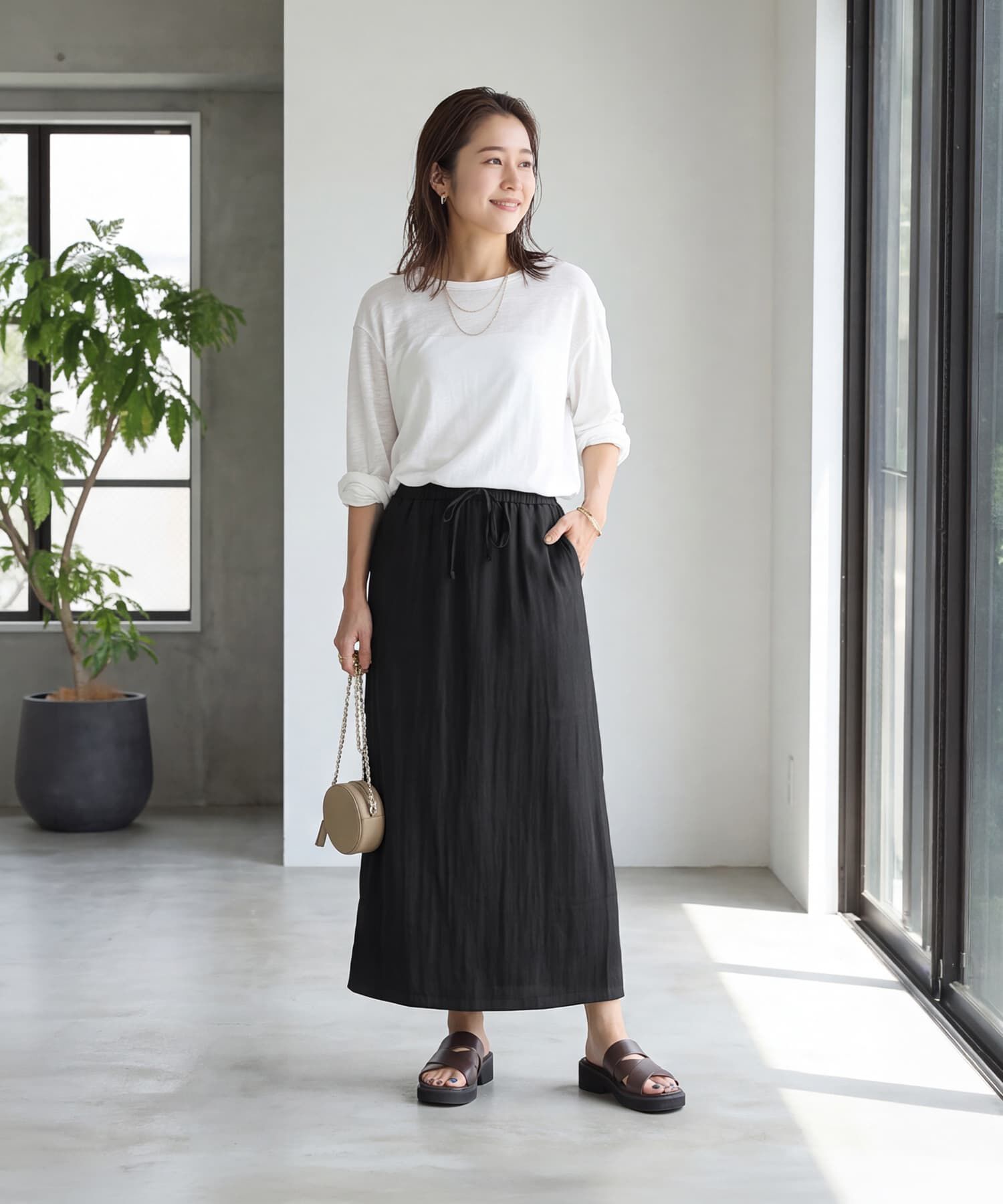 STYLE DELI「ウエストコードシャイニースカート」|スカート|