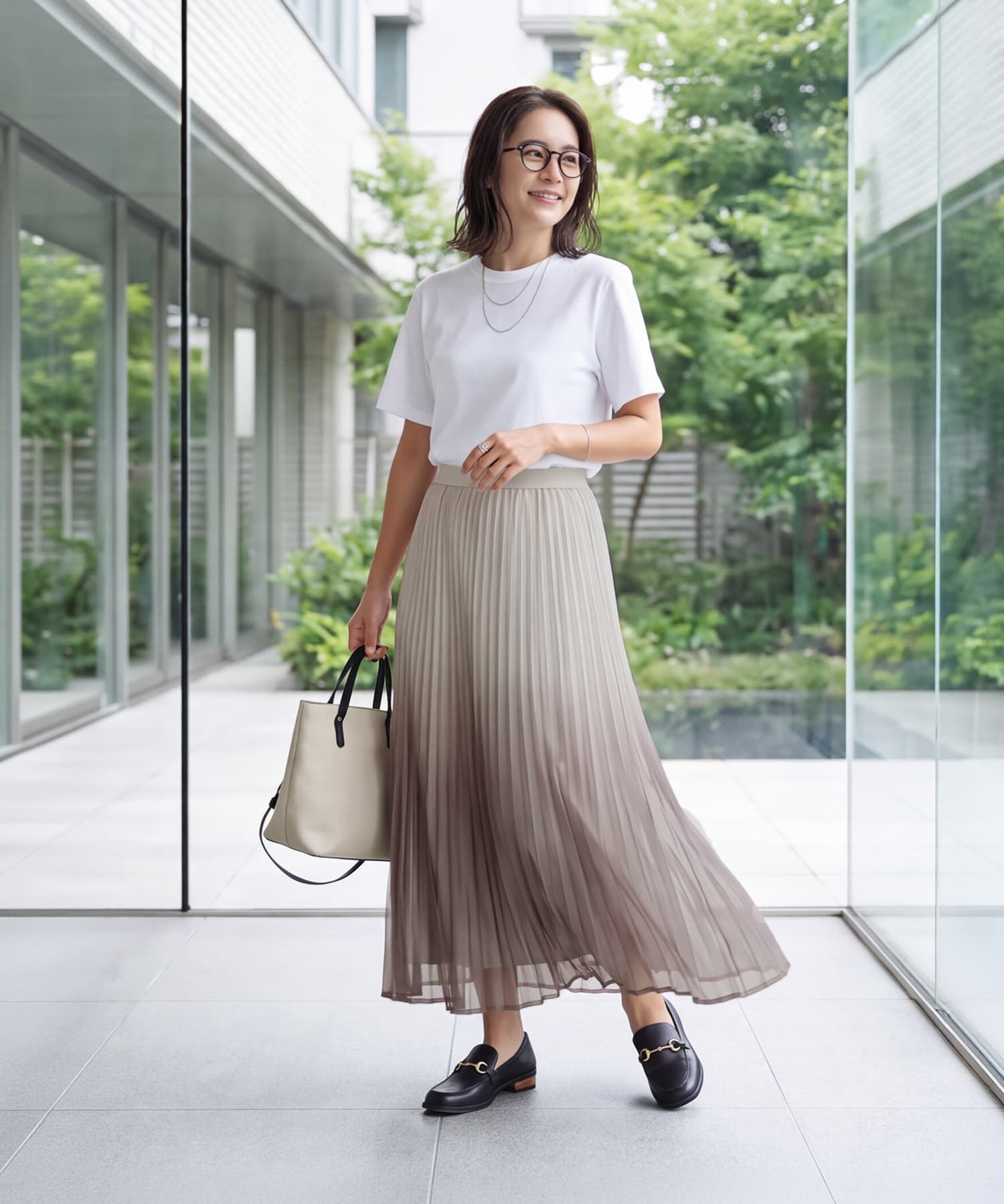 STYLE DELI「グラデーションチュール両面プリーツスカート」|スカート|