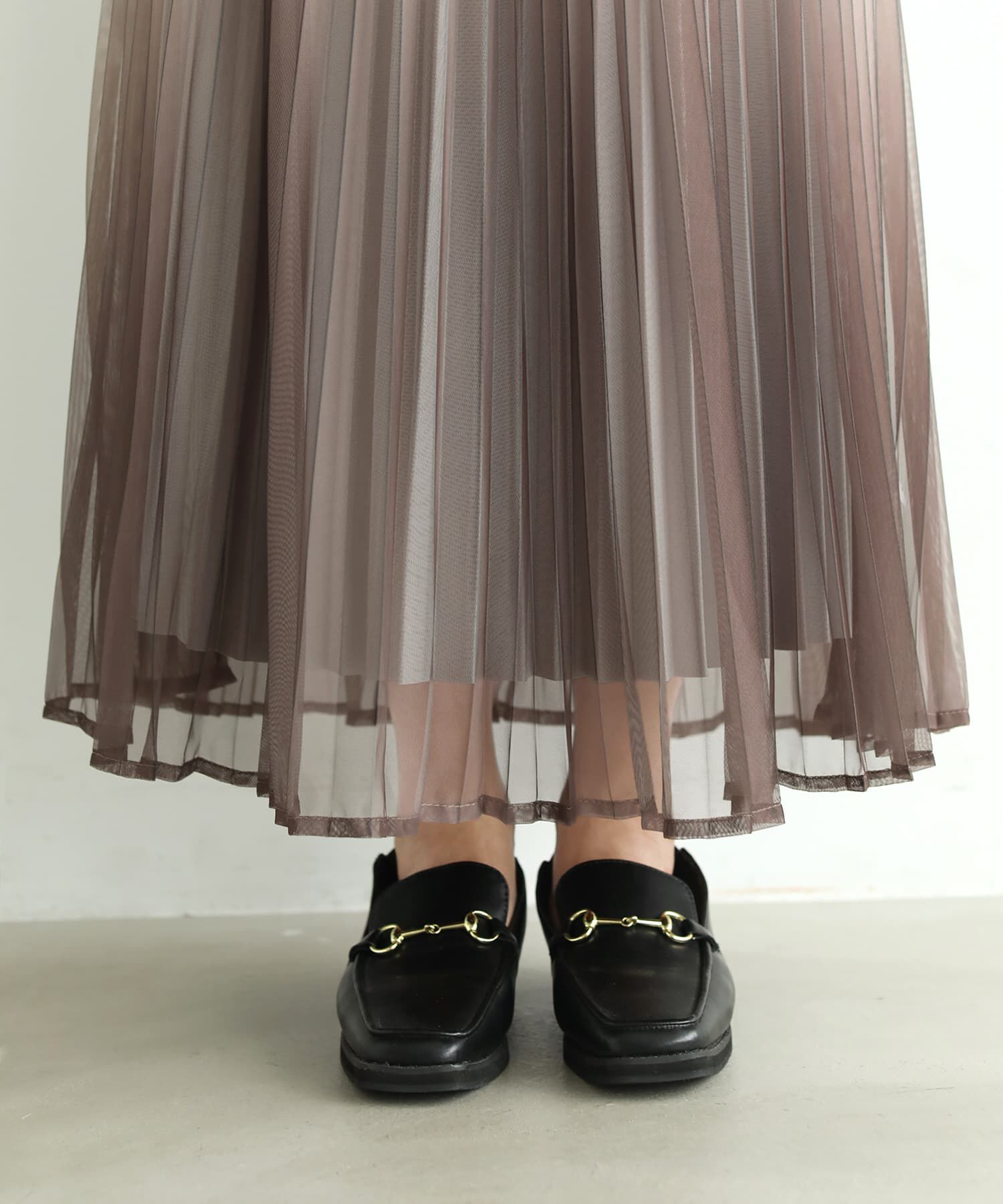 STYLE DELI「グラデーションチュール両面プリーツスカート」|スカート|