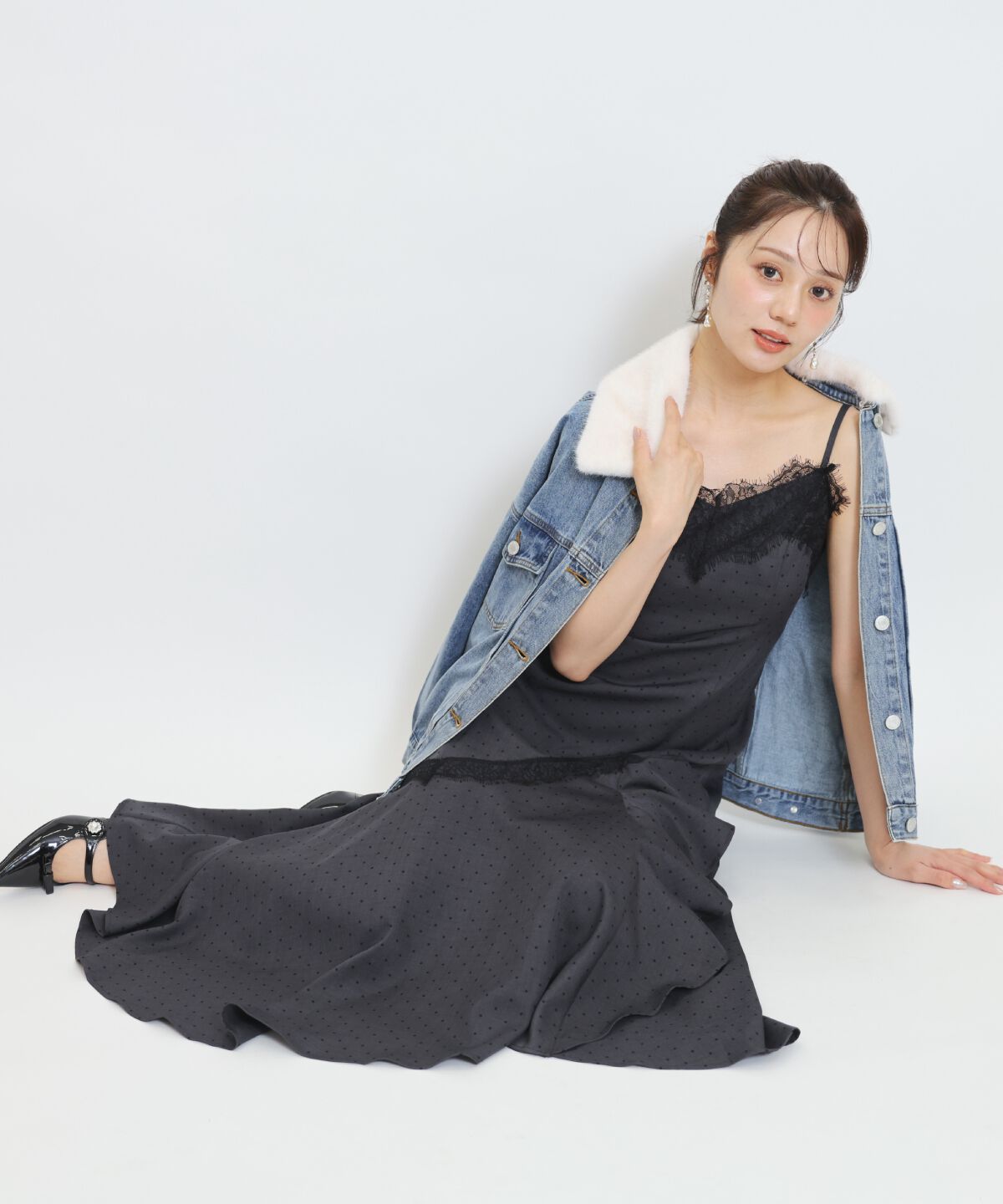 WILLSELECTION「レーストリムラッフルキャミワンピース」|ワンピース|