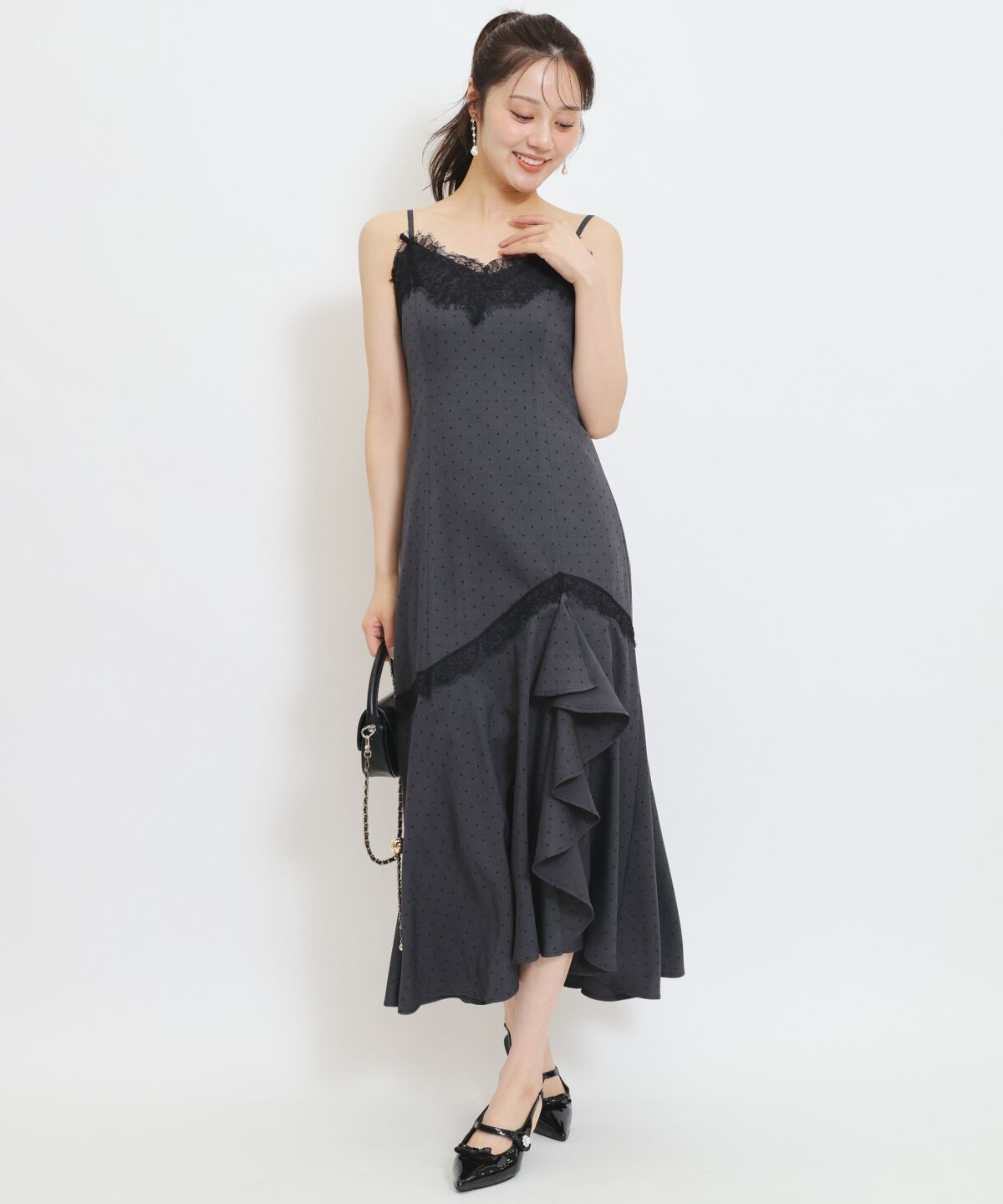 WILLSELECTION「レーストリムラッフルキャミワンピース」|ワンピース|