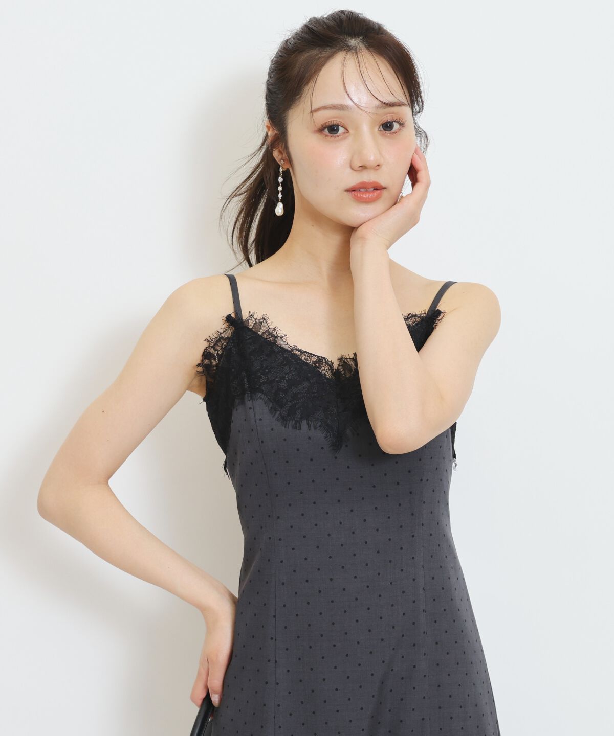 WILLSELECTION「レーストリムラッフルキャミワンピース」|ワンピース|