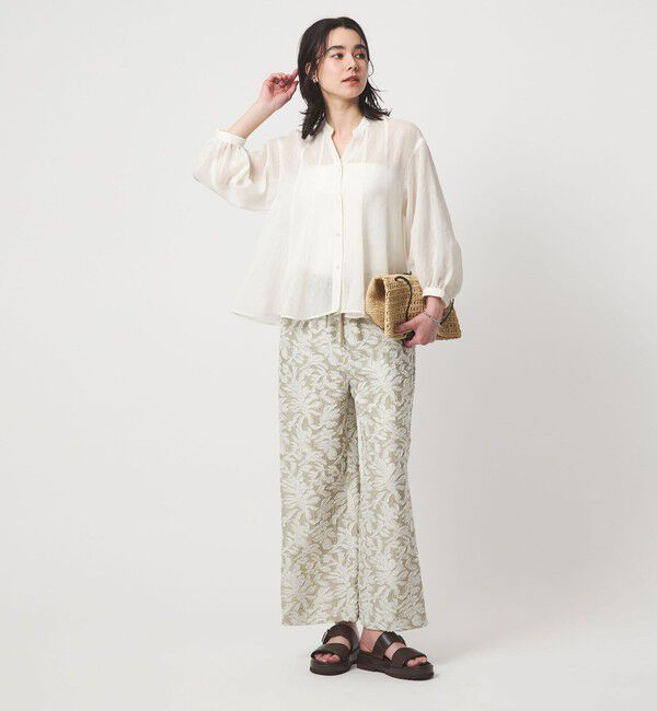 UNITED ARROWS green label relaxing「ラミーライク マチフレア ロングスリーブ ブラウス 通気性」|シャツ・ブラウス|