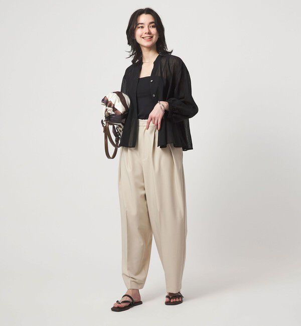 UNITED ARROWS green label relaxing「ラミーライク マチフレア ロングスリーブ ブラウス 通気性」|シャツ・ブラウス|