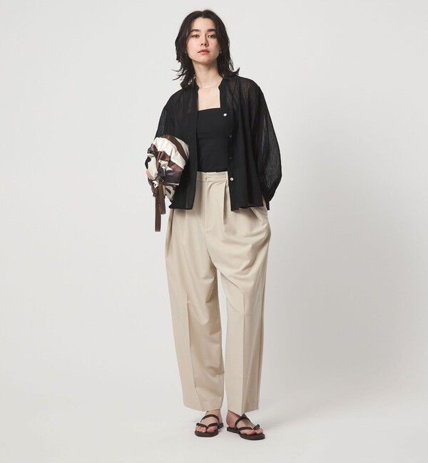 UNITED ARROWS green label relaxing「ラミーライク マチフレア ロングスリーブ ブラウス 通気性」|シャツ・ブラウス|