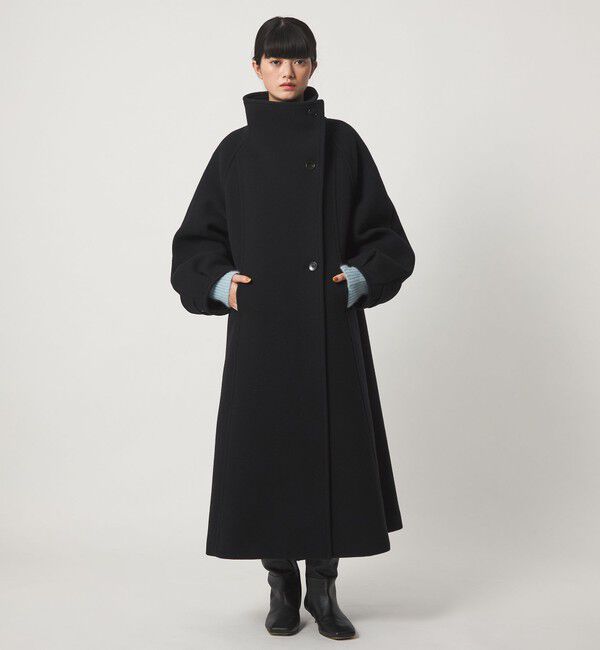 EMMEL REFINES「＜EMMEL REFINES＞EM スタンドネック ロングコート」|その他|BLACK