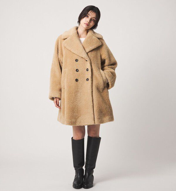 EMMEL REFINES「＜EMMEL REFINES＞EM Wボタン Aライン フェイクファーコート」|その他|