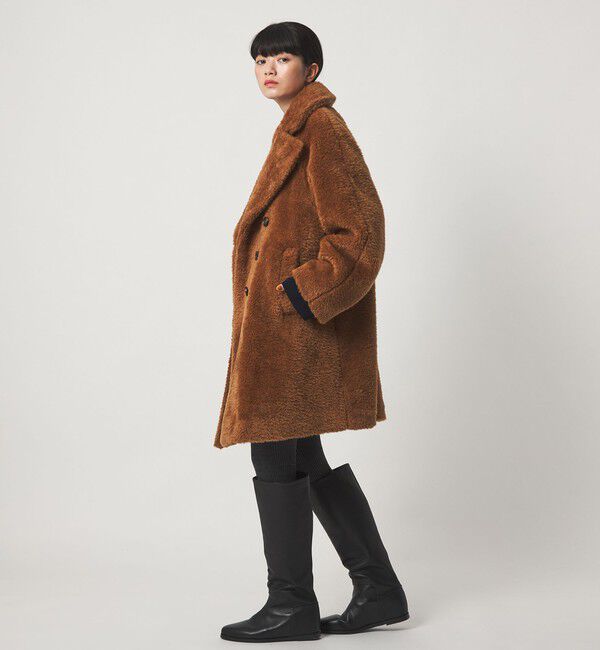 EMMEL REFINES「＜EMMEL REFINES＞EM Wボタン Aライン フェイクファーコート」|その他|