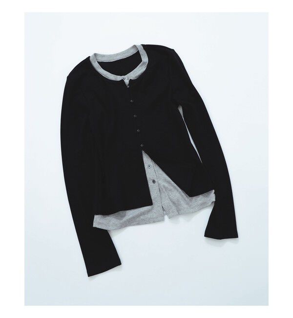 Ray BEAMS 「バイカラー レイヤード カーディガン」|カーディガン|BLACK