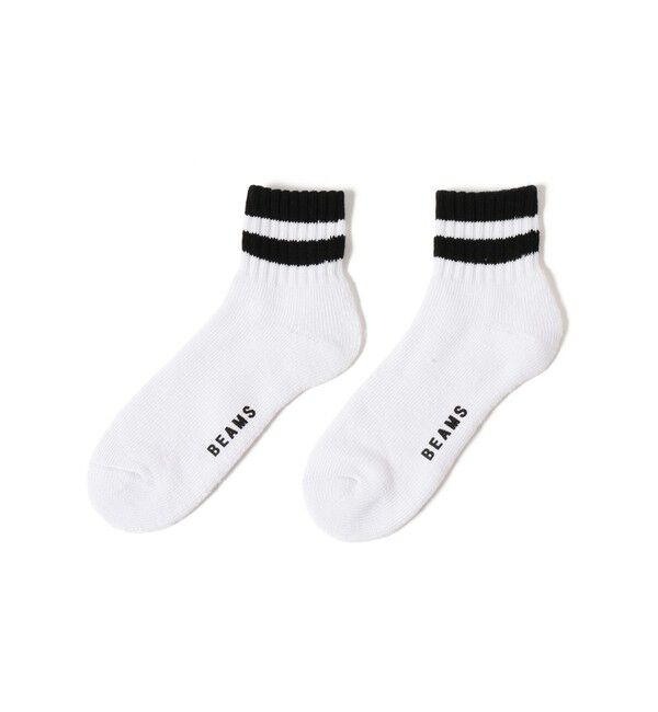 BEAMS「ライン ソックス （2pack）」|ソックス|WHITE