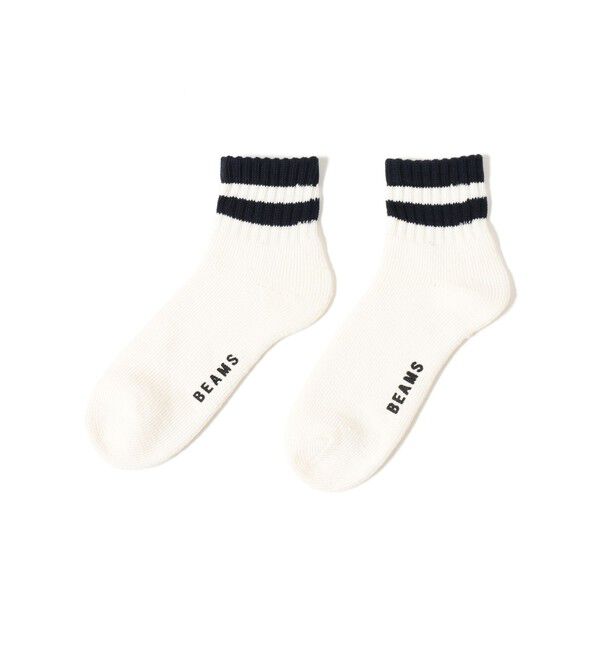 BEAMS「ライン ソックス （2pack）」|ソックス|OFF_WHITE