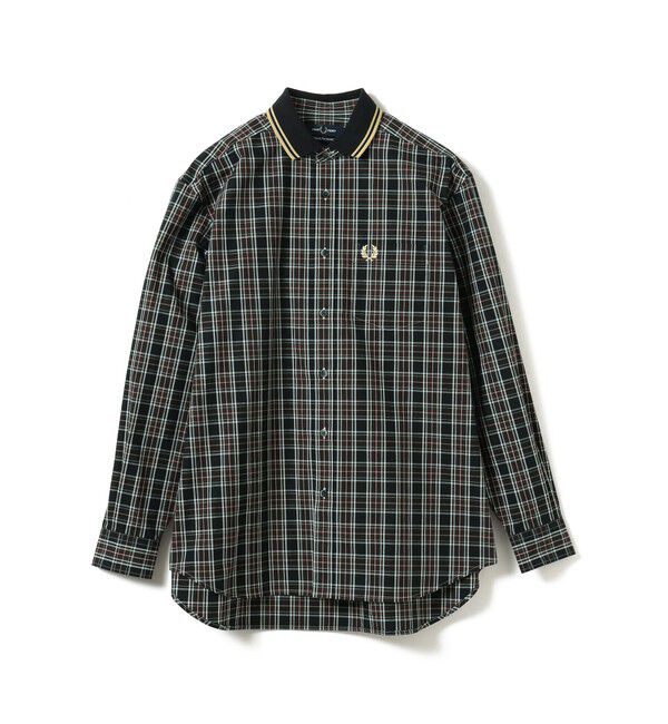 BEAMS「【別注】FRED PERRY / リブカラー シャツ」|シャツ・ブラウス|BLACK/CHAMPAGNE
