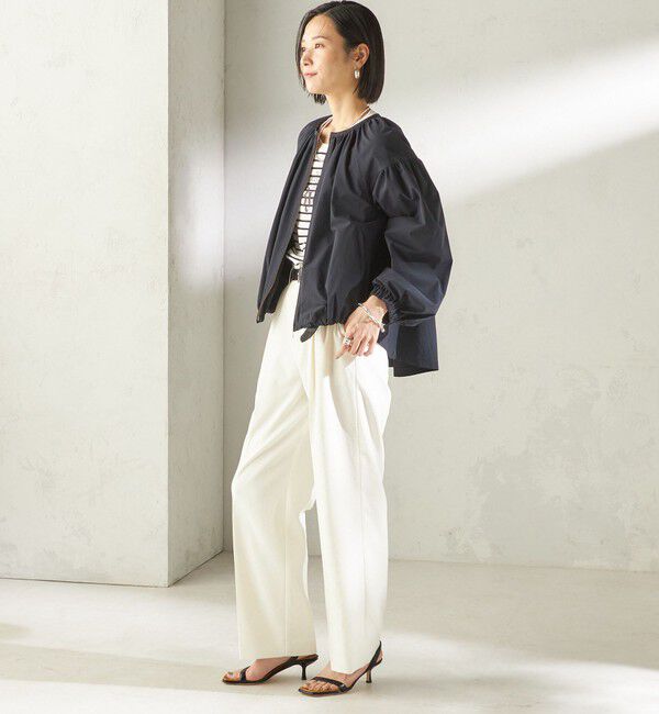 SHIPS for women「〈接触冷感 / 撥水加工〉TEXBRID(R) タフタ ギャザー 羽織 ブルゾン」|ブルゾン・スタジャン|