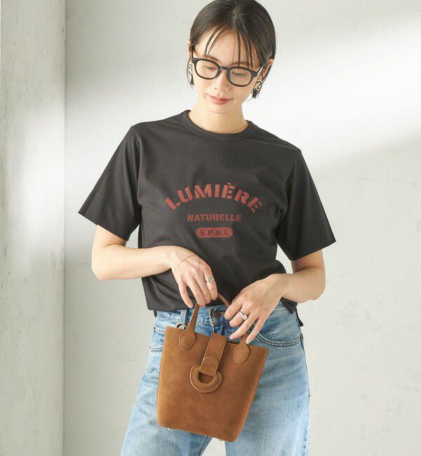 SHIPS for women「SHIPS Primary Navy Label:LUMIERE フロッキー プリント TEE」|Tシャツ・カットソー|