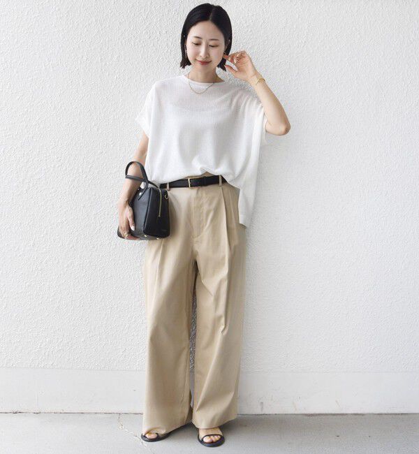 SHIPS for women「【WEB限定】シアー ワッフル スリット TEE」|Tシャツ・カットソー|