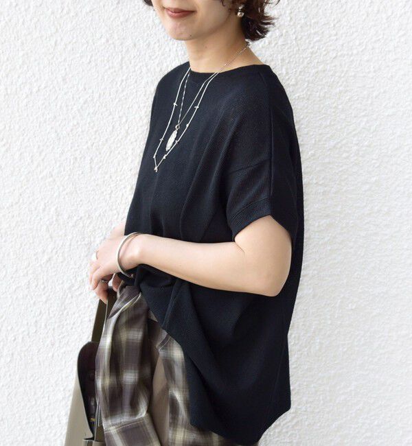 SHIPS for women「【WEB限定】シアー ワッフル スリット TEE」|Tシャツ・カットソー|