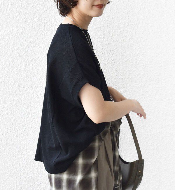 SHIPS for women「【WEB限定】シアー ワッフル スリット TEE」|Tシャツ・カットソー|