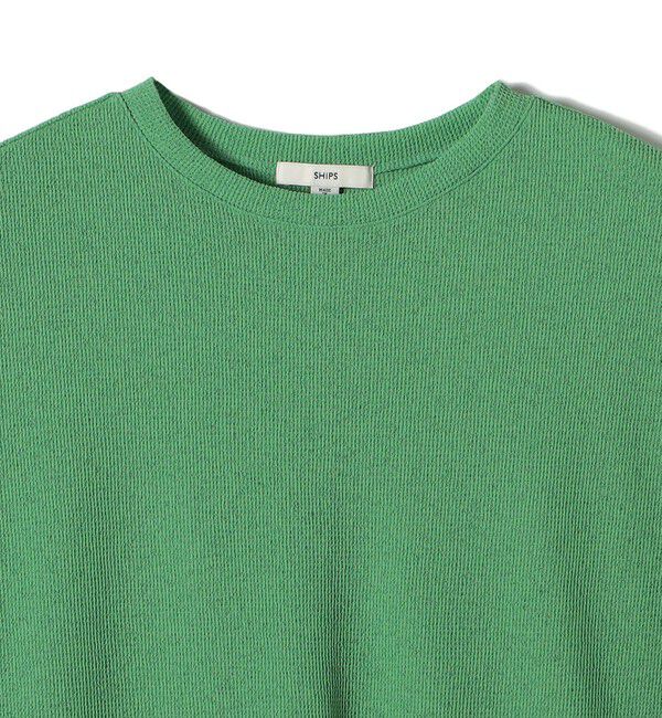 SHIPS for women「【WEB限定】シアー ワッフル スリット TEE」|Tシャツ・カットソー|
