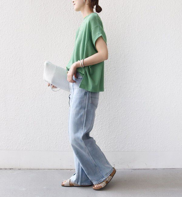 SHIPS for women「【WEB限定】シアー ワッフル スリット TEE」|Tシャツ・カットソー|