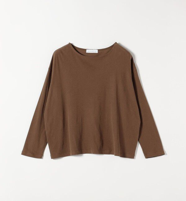 quaranciel「quaranciel:〈手洗い可能〉シアー コットン ボートネック ルーズ ロンTEE」|Tシャツ・カットソー|