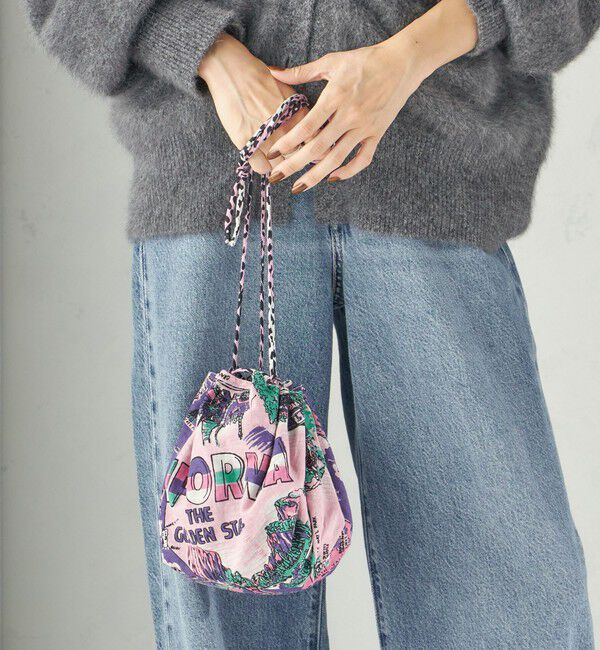 SHIPS for women「《予約》【SHIPS別注/PINK RIBBONチャリティー】BINDU: 巾着 バッグ」|ショルダー・メッセンジャー|ピンク