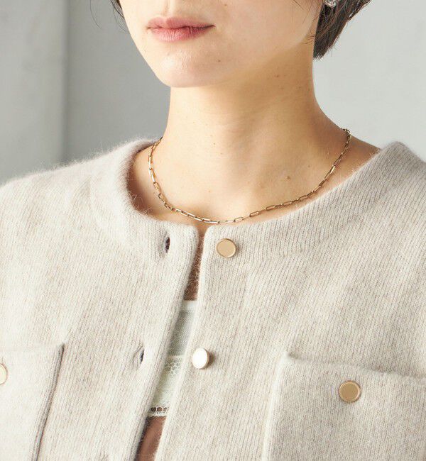 SHIPS for women「《予約》〈手洗い可能〉ノーカラー ヘアリー ニット ジャケット」|カーディガン|