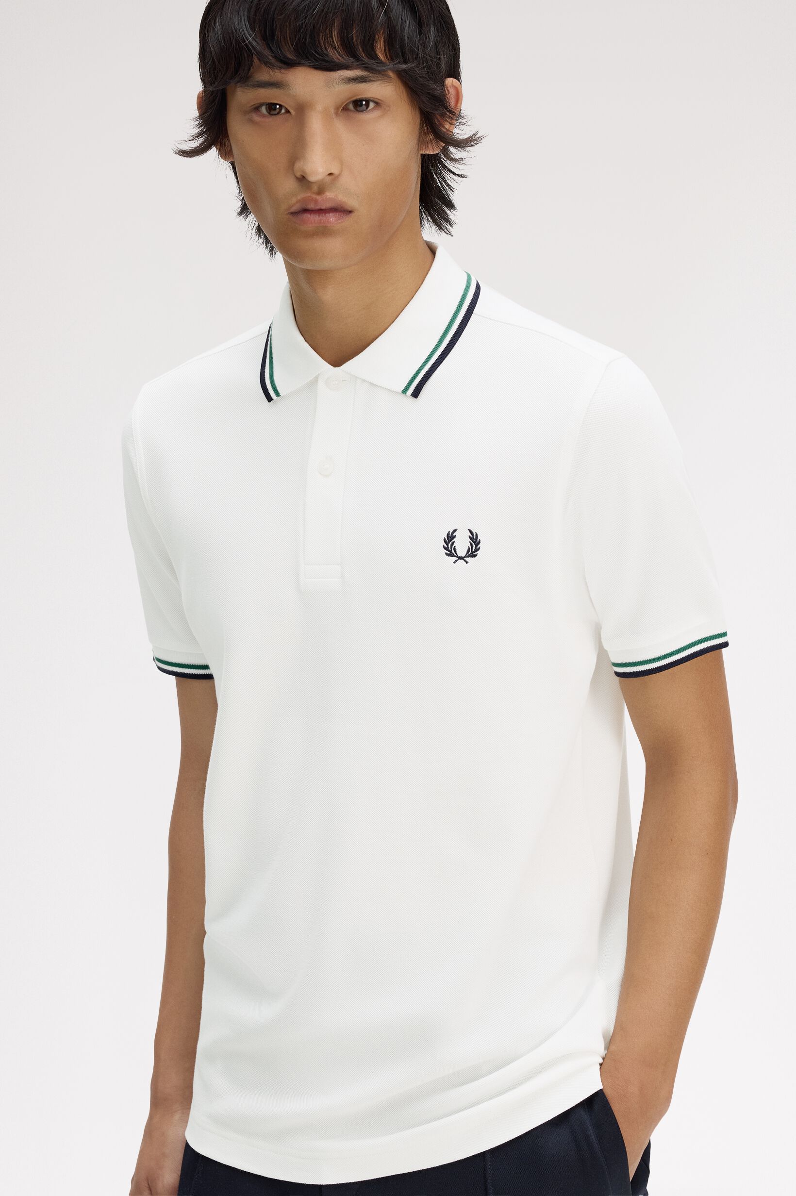 FRED PERRY 「FRED PERRY／The Fred Perry Shirt M3600／フレッドペリー ポロシャツ M3600」|ポロシャツ|SNOW WHT/GRN/NVY