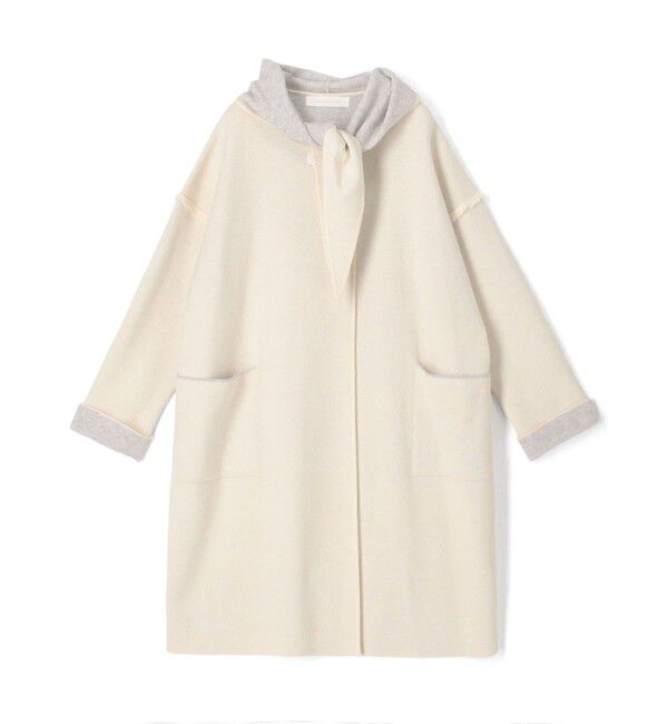 GALERIE VIE「モンゴルカシミヤ フーデッドニットコート」|その他|11 ホワイト